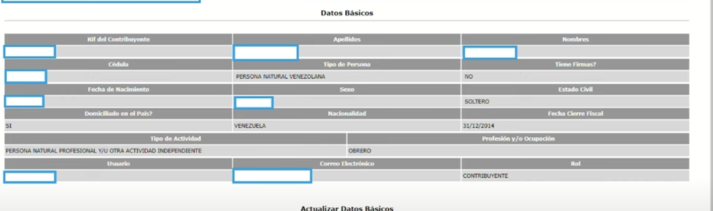 modificar rif en linea