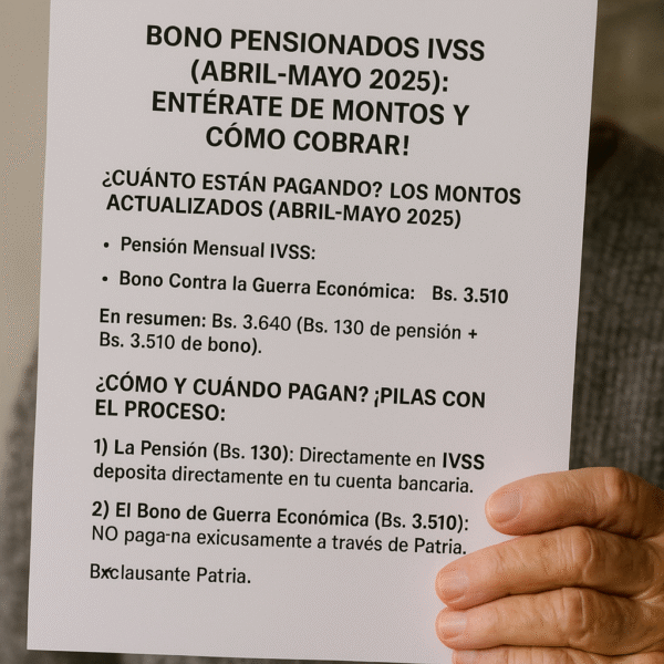 cuando pagan Bono Pensionados IVSS