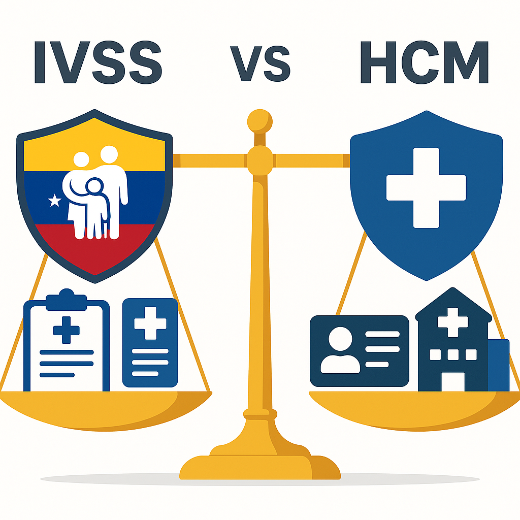 Seguridad social IVSS vs. Seguros Privados HCM ivss vs hcm comparativa